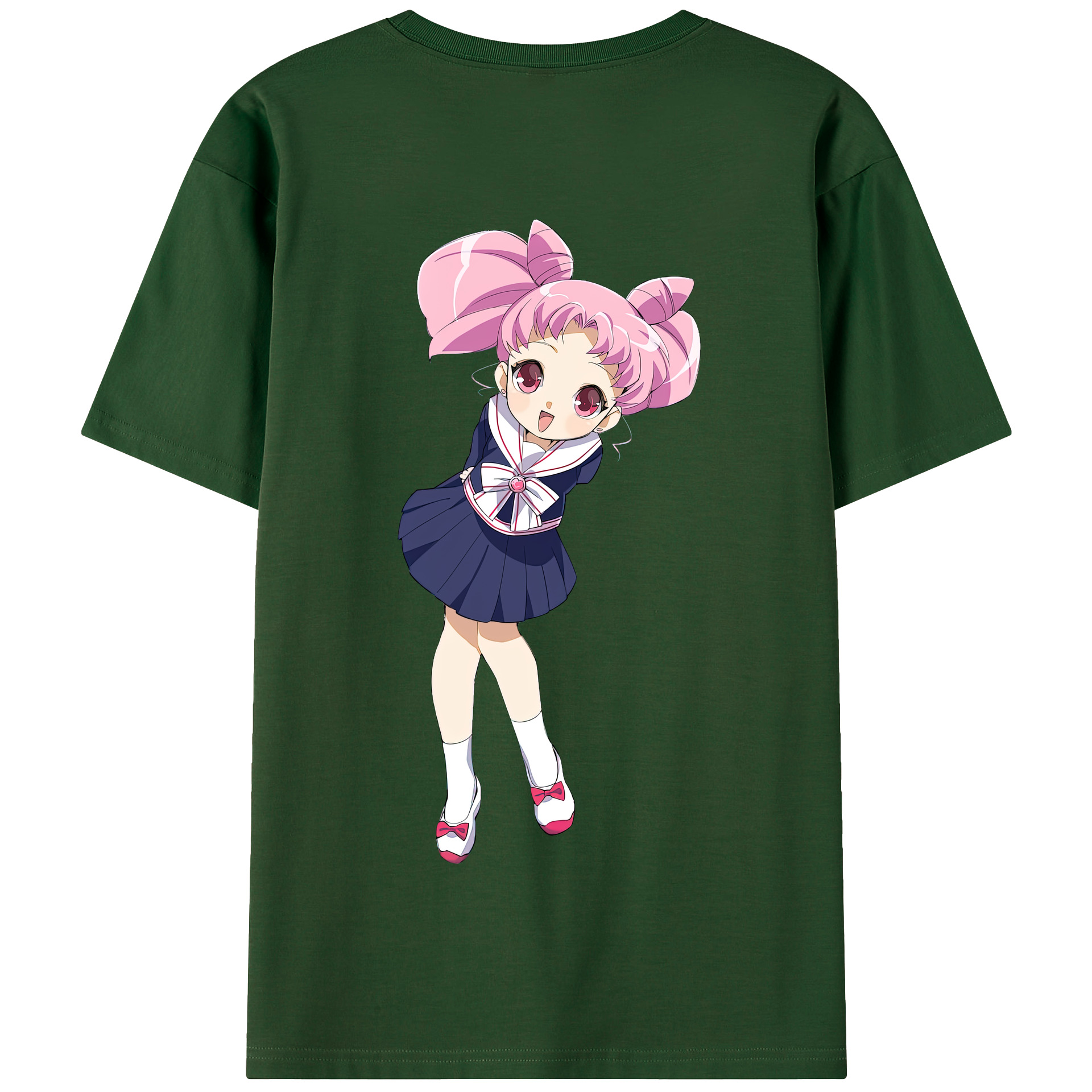 （画像用） 美少女戦士セーラームーン ちびうさ Sailor Moon Chibiusa Tsukino Usagi Small Lady Serenity 綿100％半袖Tシャツ（背面プリント）